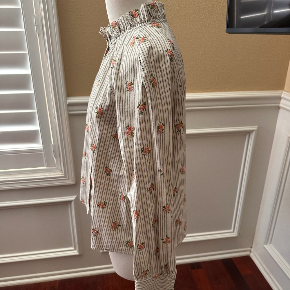 Sézane Louna Floral Button-Up Blouse 38 - Picture 2 of 5